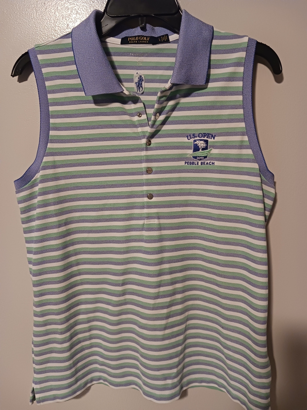 Polo by Ralph Lauren Striped Sleeveless Polo in Lavender, Mint & White